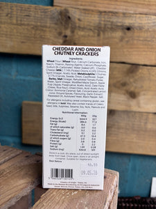Crackers with Cheddar and Onion Chutney